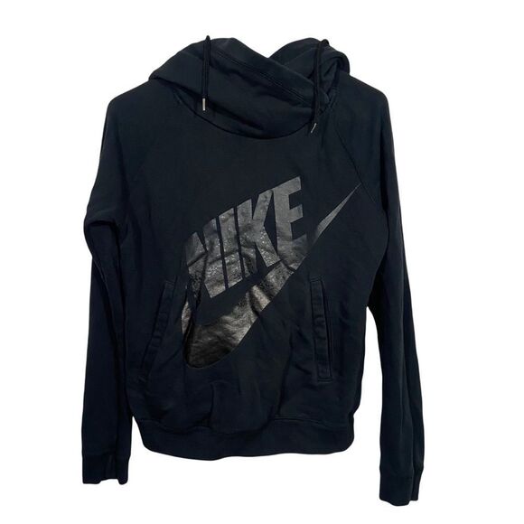 Nike Black Graphic Pullover Hoodie Sweatshirt - Picture 1 of 4